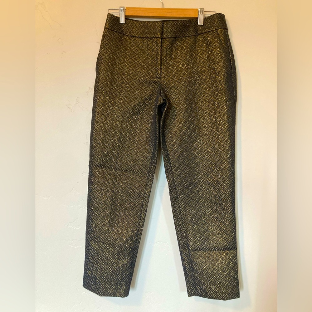 Ann Taylor Loft Marisa Trousers Gold and Black